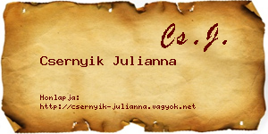 Csernyik Julianna névjegykártya